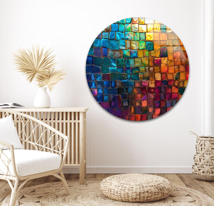 Colorful Mosaic Design Glass Wall Art stained glass wall art, stained glass wall decor