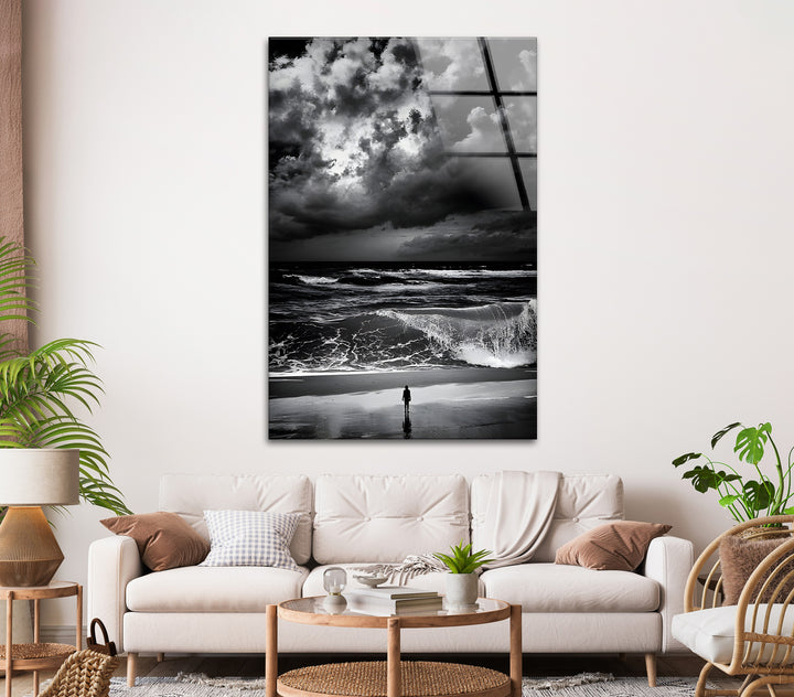 A powerful black and white wall decor piece showcasing the raw beauty of nature’s elements.

