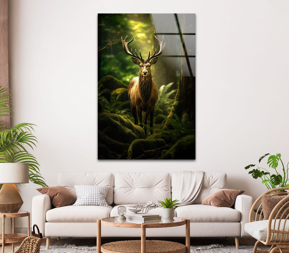 Deer In The Forest Glass Wall Art Glass Printing Wall Art, Print photos on glass
