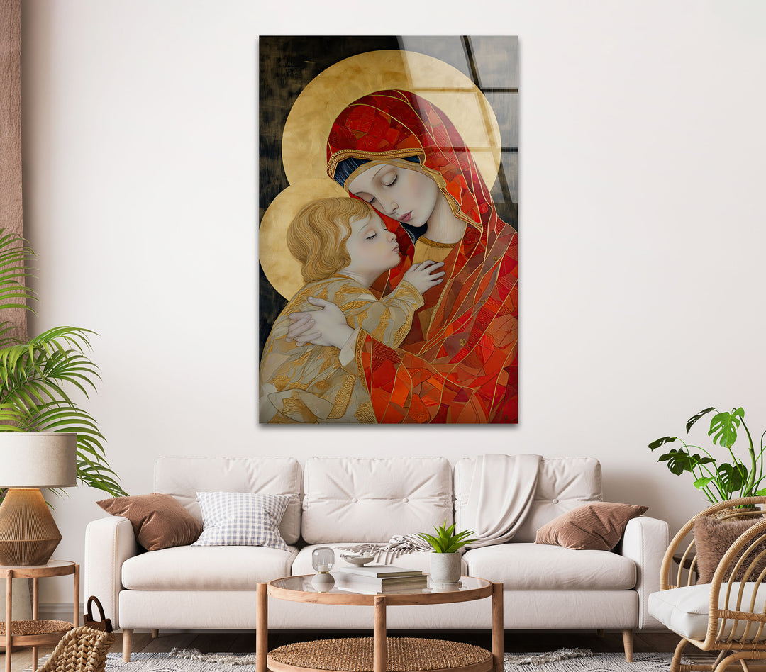 Lady and Jesus Glass Wall Art & Decor Ideas