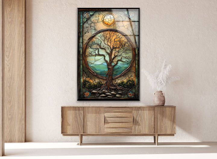 Life Of Tree Vintage Picture Glass Wall Art glass image printing, glass prints from photos