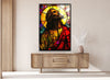 Colorful Portrait Of Jesus Glass Wall Art | Custom Glass Pictures