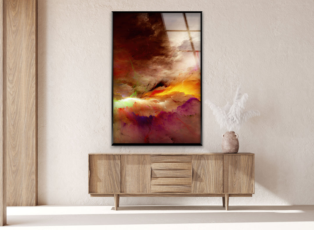 Abstract Wall Art Printed on Glass