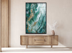 Green abstract Marble Glass Printing Wall Art