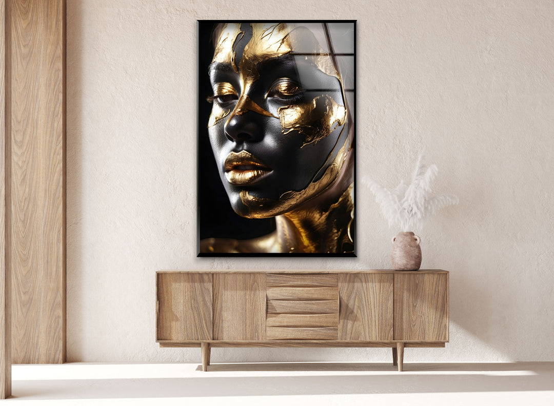 African Black Woman Tempered Glass Wall Art - MyPhotoStation