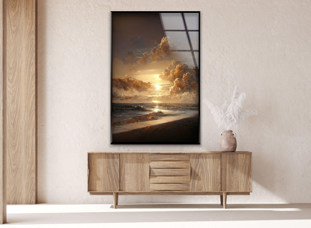 Sunset Landscape Art Glass Wall Artstained glass wall art, stained glass wall decor