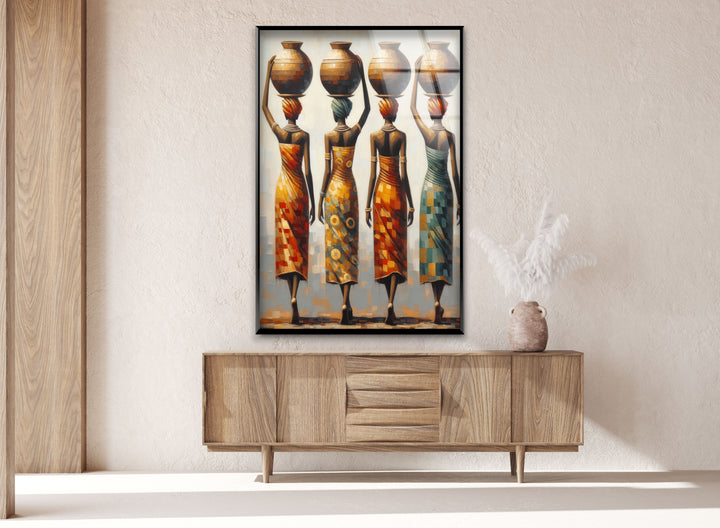 African Womans Glass Wall Art