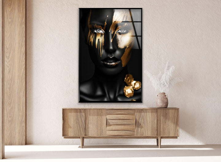 African Black Woman Tempered Glass Wall Art - MyPhotoStation