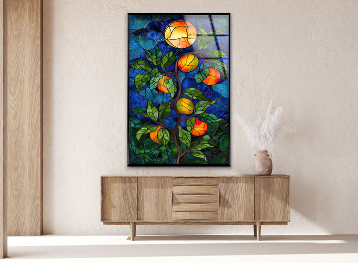 Stained Fruit Tree Glass Wall Art stained glass wall art, stained glass wall decor