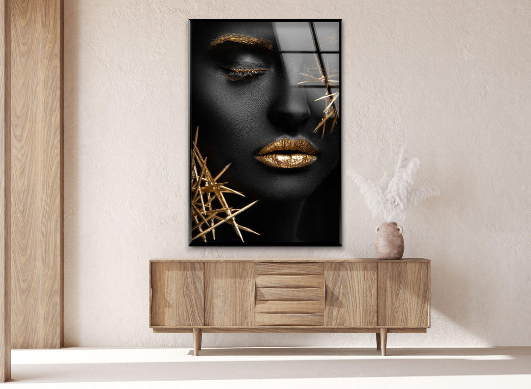 African Black Woman Tempered Glass Wall Art - MyPhotoStation