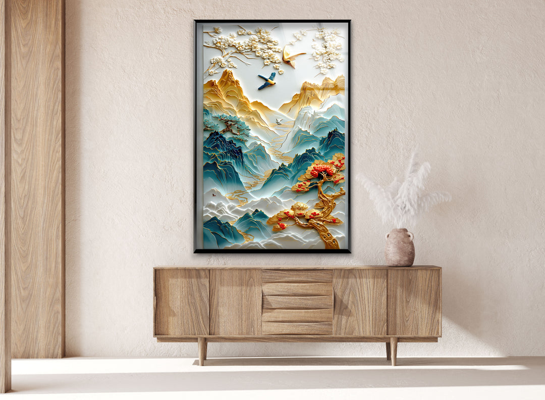 Abstract Painting Glass Wall Art