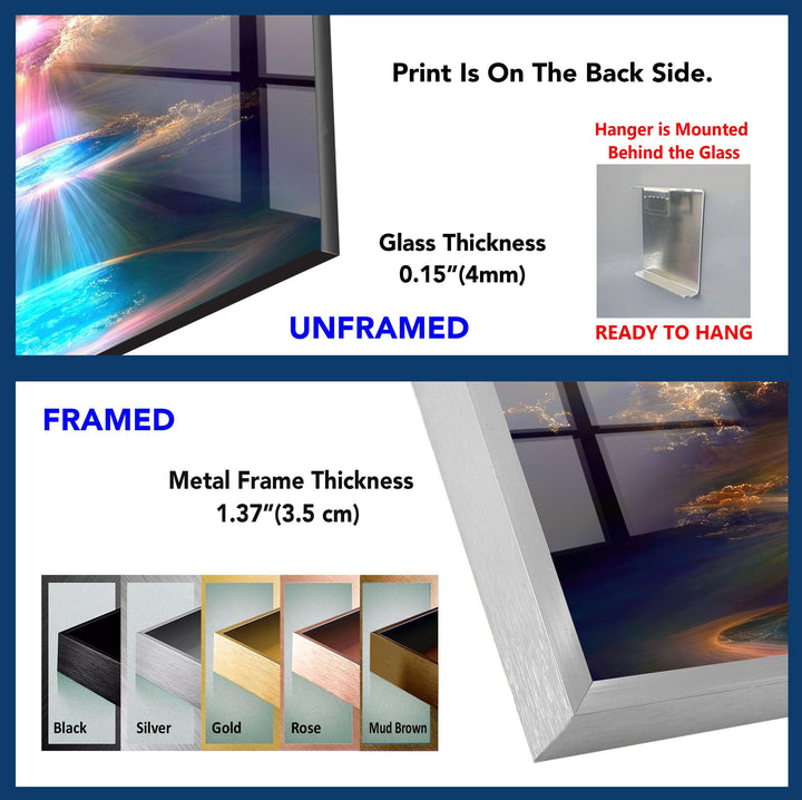 Fantasy Sky Glass Wall Art, custom glass pictures, glass art prints