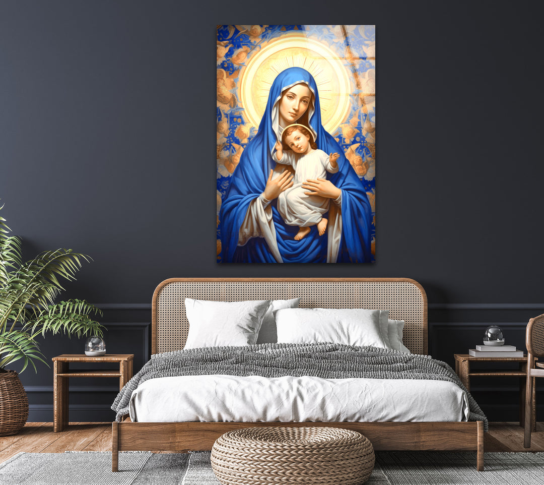 Virgin Mary Glass Wall Art