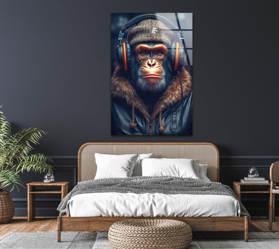 Cool Monkey Glass Wall Art