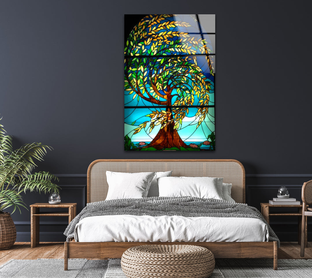 Tree of Life Stained Glass Wall Art custom glass photo prints, large glass prints