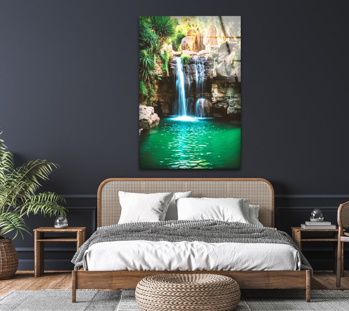 Waterfall Pool Glass Wall Art art glass wall art, glass wall art pictures