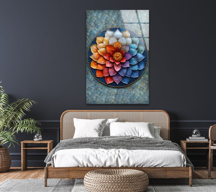 Colorful Floral Glass Wall Art, glass photo prints, glass picture prints