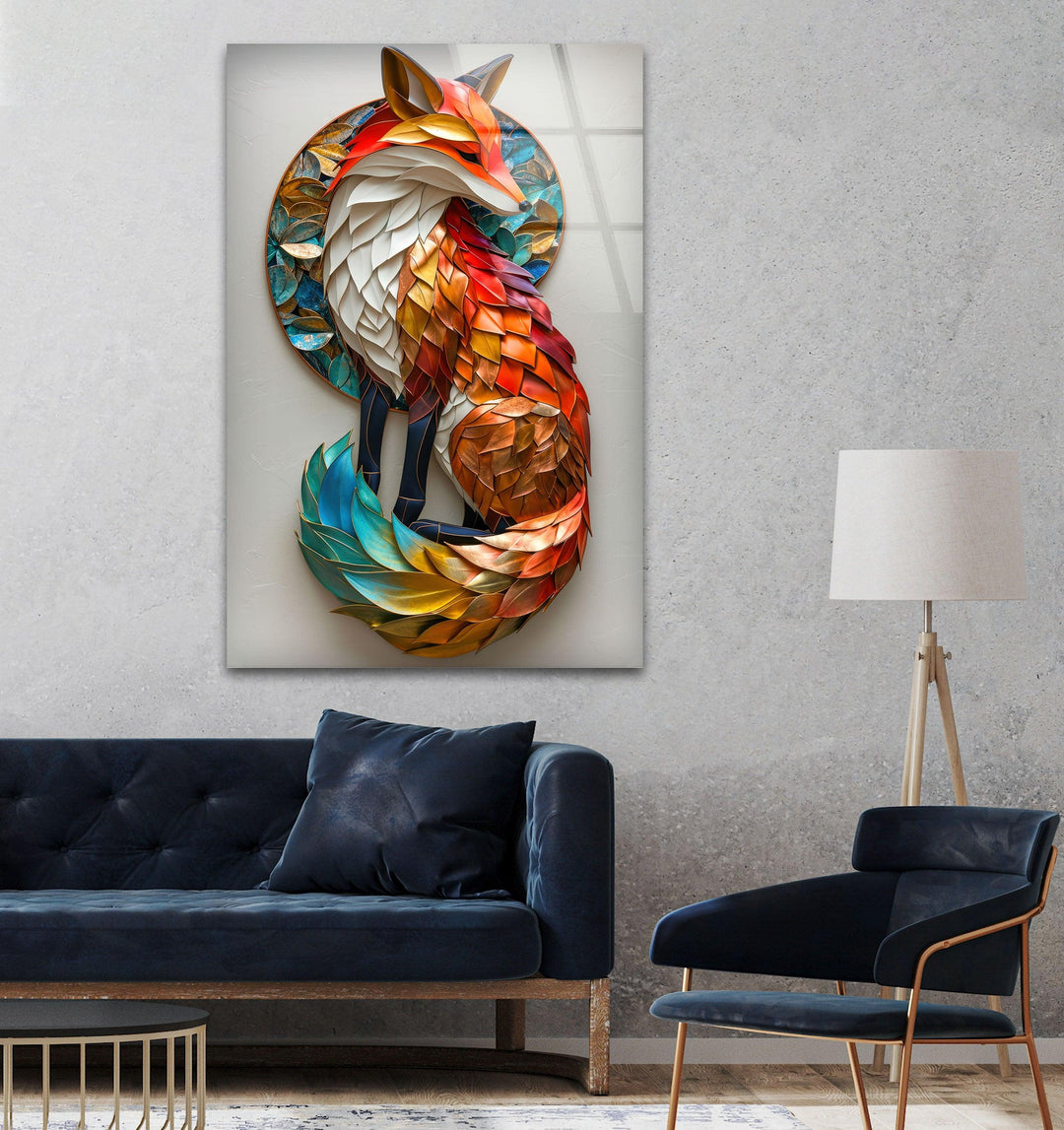 Colored Fox Glass Wall Art art glass wall art, glass wall art pictures