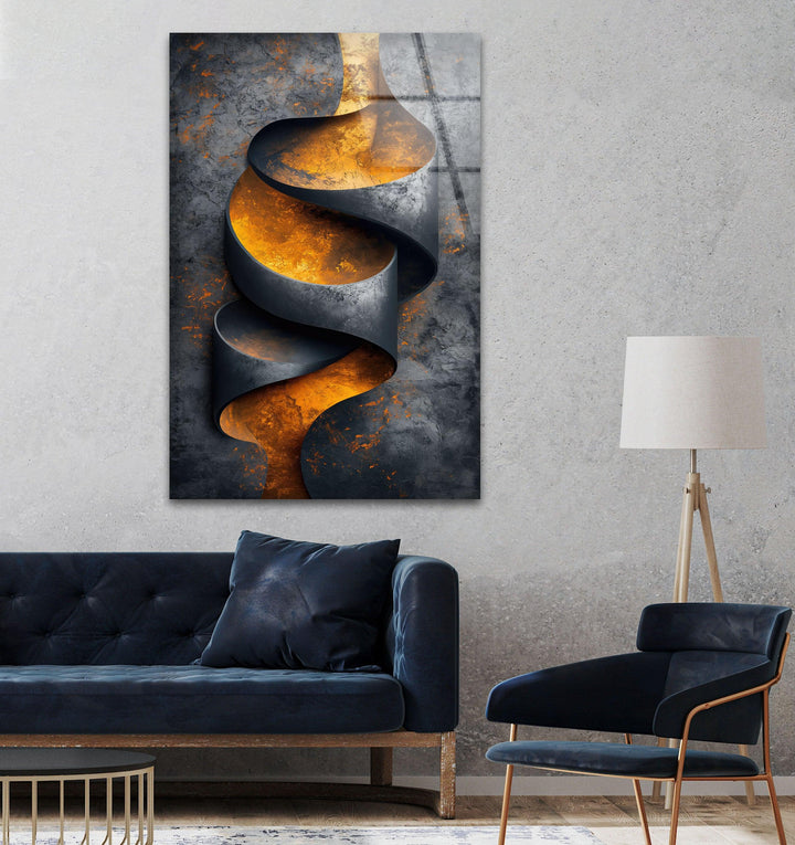 Surreal Metal with Copper Glass Wall Art