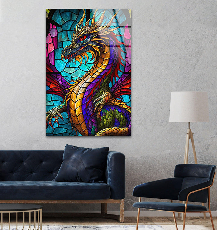 Evil Dragon Glass Wall Art custom glass photo prints, large glass prints