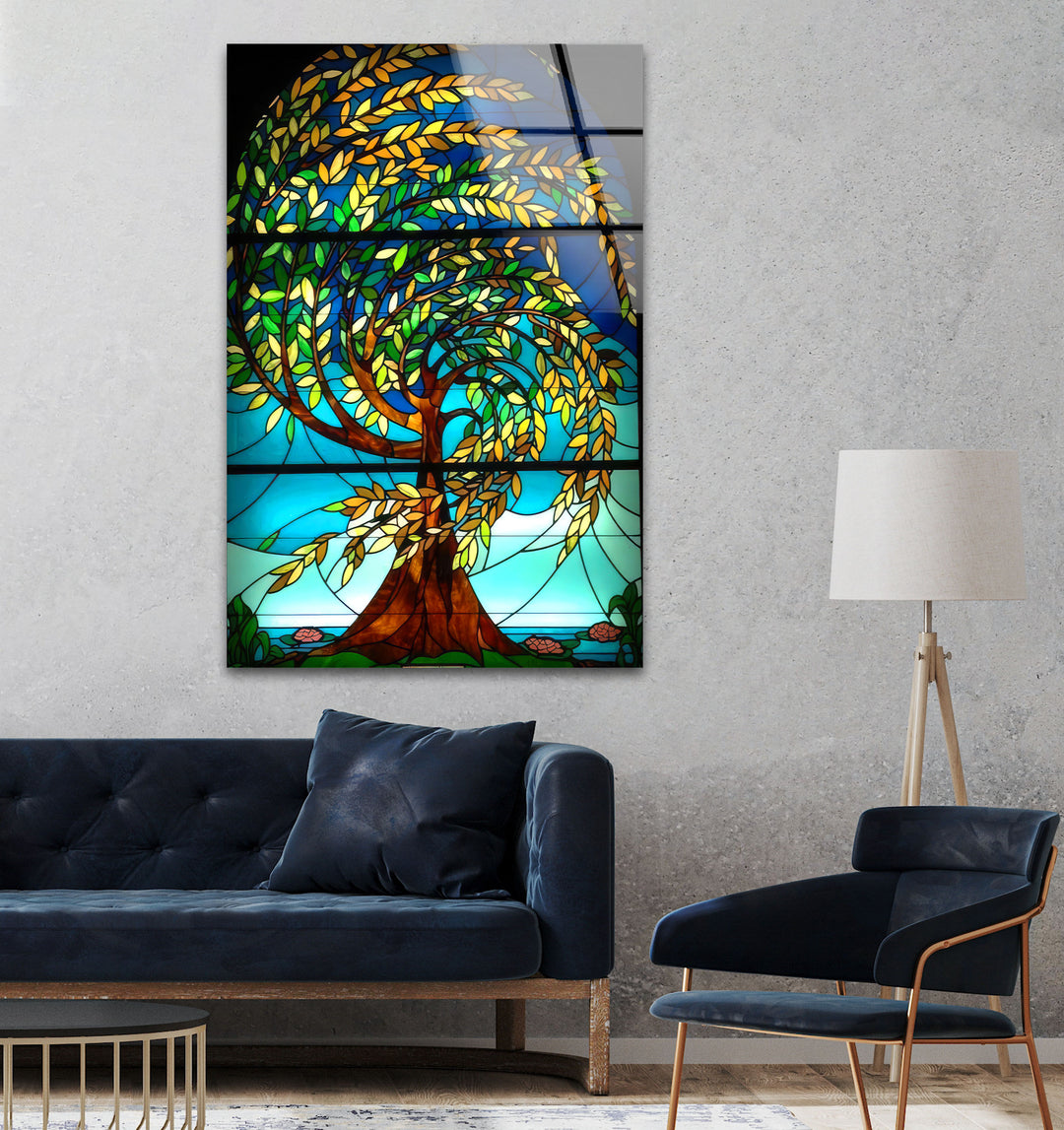 Tree of Life Stained Glass Wall Art large glass photo prints, glass wall photos