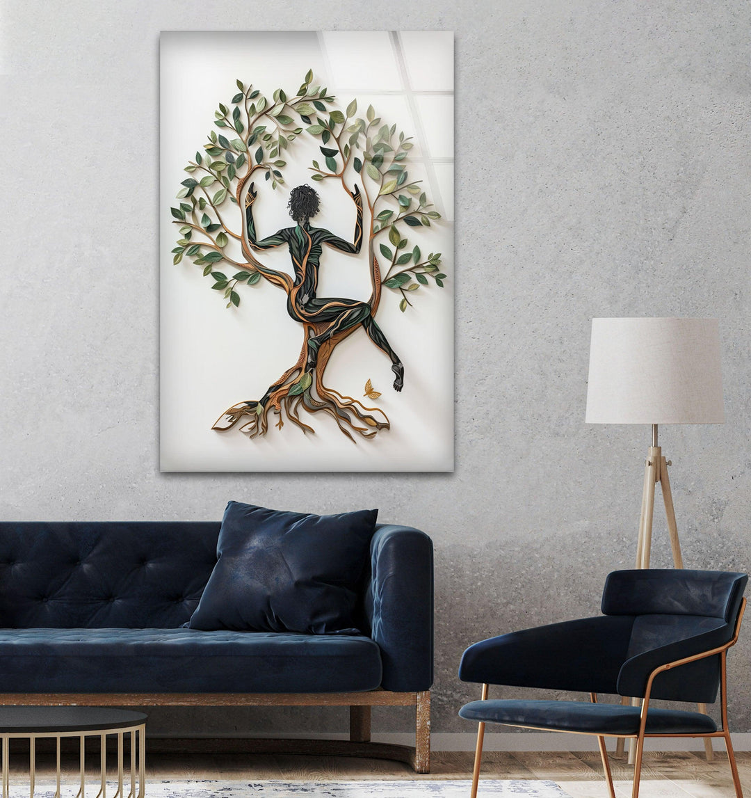 Tree Of Life Woman Glass Wall Art, glass pictures for Wall, glass prints wall art