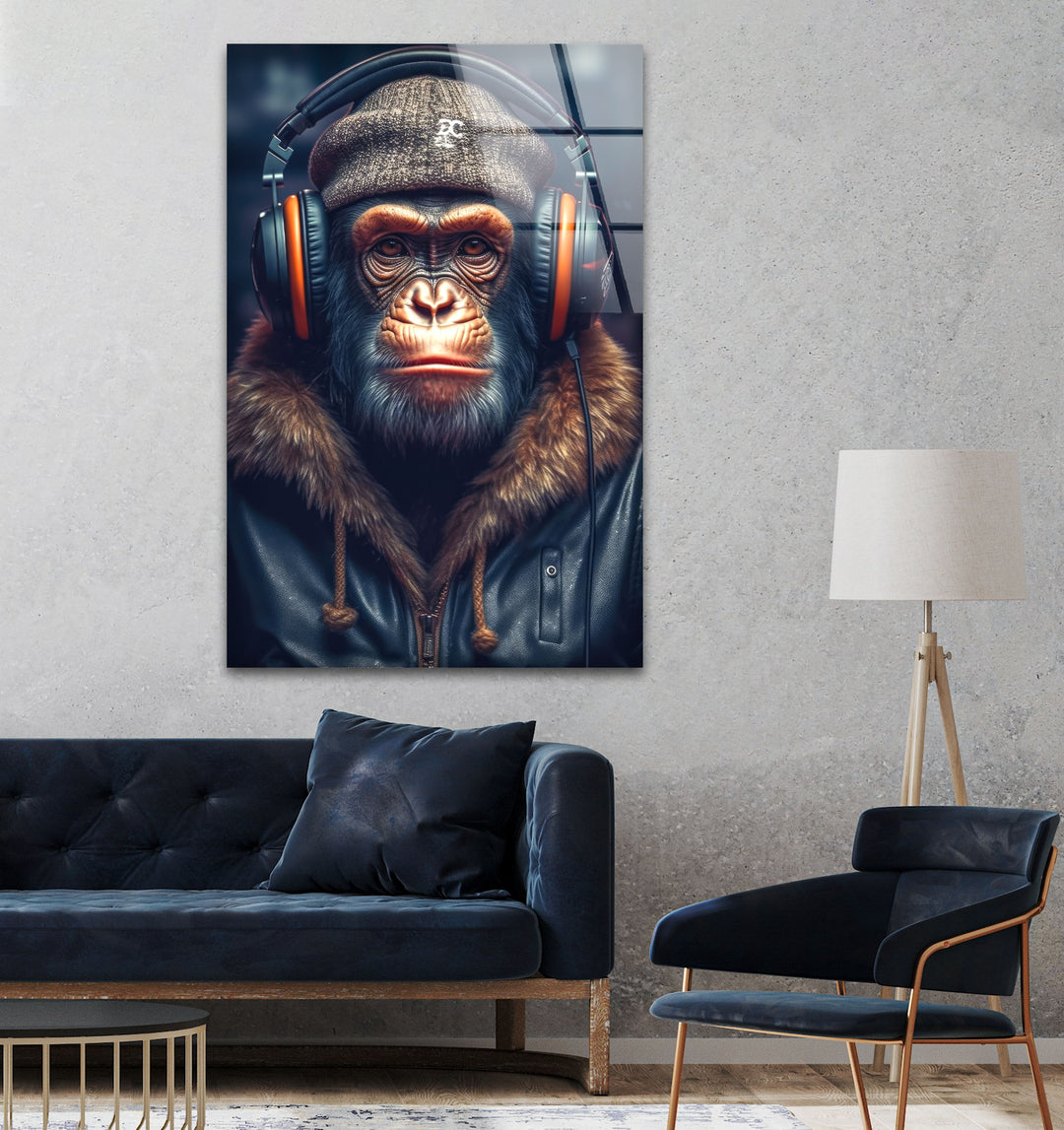 Cool Monkey Glass Wall Art