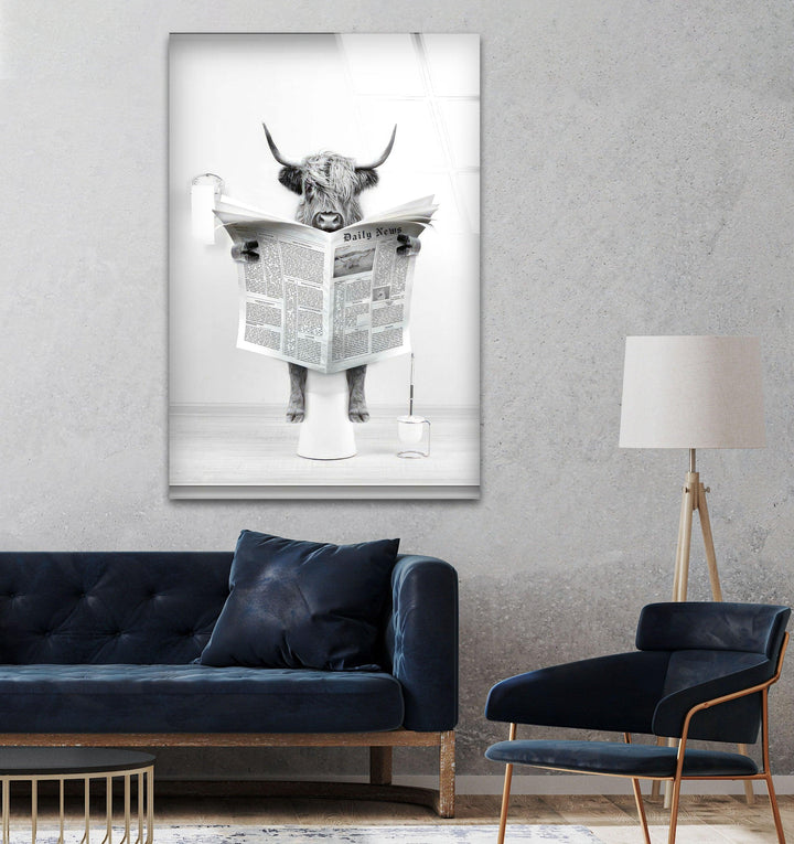 Cow Toilet Glass Wall Art large glass photo prints, glass wall photos