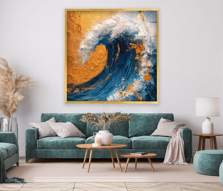 Ocean Wave Painting Glass Wall Art glass image printing, glass prints from photos