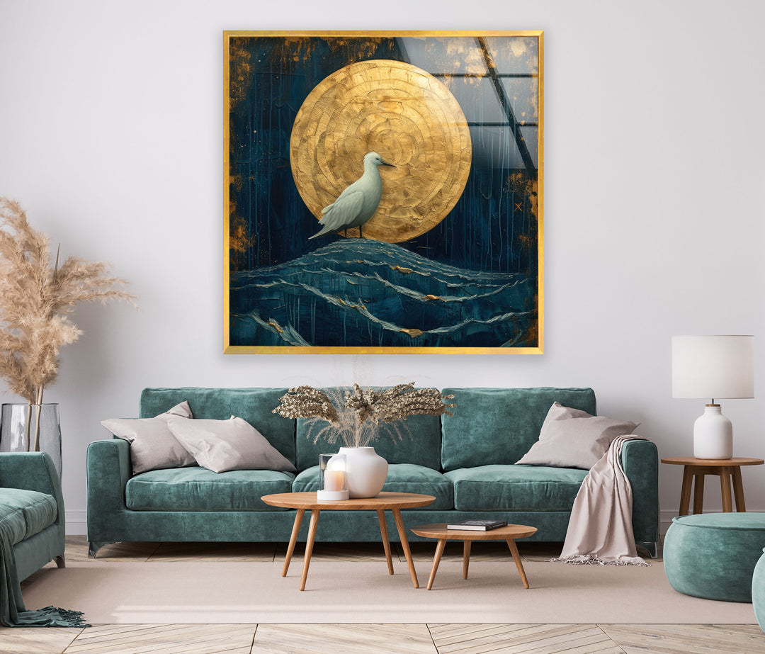 White Bird In The Moonlight Cool Art Prints & Glass Wall Artwork