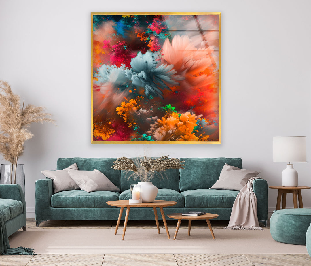 Explosions of Colors tempered Glass Wall Art