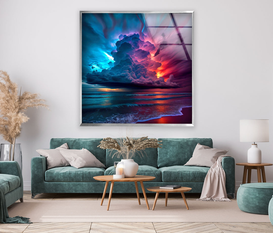 Sky is A Storm Cloud Glass Wall Art glass pictures for Wall, glass prints wall art