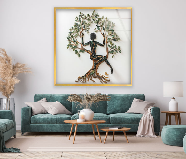 Tree Of Life Woman Glass Wall Art, large glass photo prints, glass wall photos