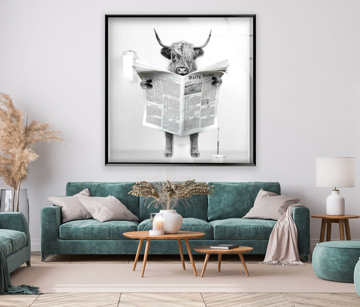 Cow Toilet Glass Wall Art picture on glass wall art, photos printed on glass