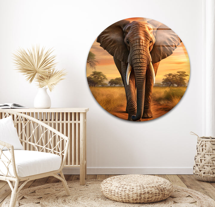 African Elephant Glass Wall Art custom glass pictures, glass art prints