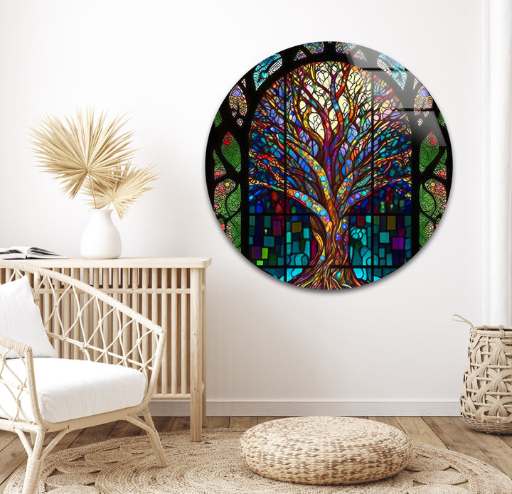 Stained Magic Tree Glass Wall Art, art glass wall art, glass wall art pictures