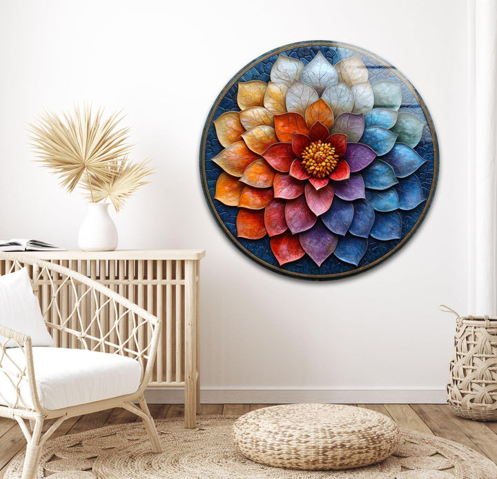 Colorful Floral Glass Wall Art, stained glass wall art, stained glass wall decor