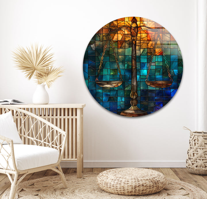 Stained Libra Glass Wall Art Glass Printing Wall Art, Print photos on glass