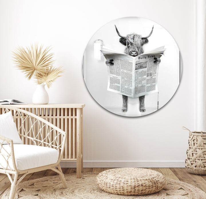 Cow Toilet Glass Wall Art custom glass photo prints, large glass prints