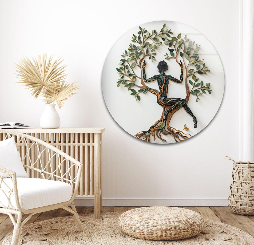 Tree Of Life Woman Glass Wall Art, custom glass photo prints, large glass prints