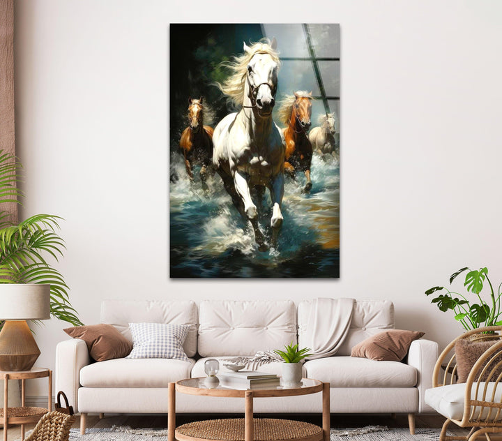 Horses Running Glass Wall Art Horses Running Glass Wall Art