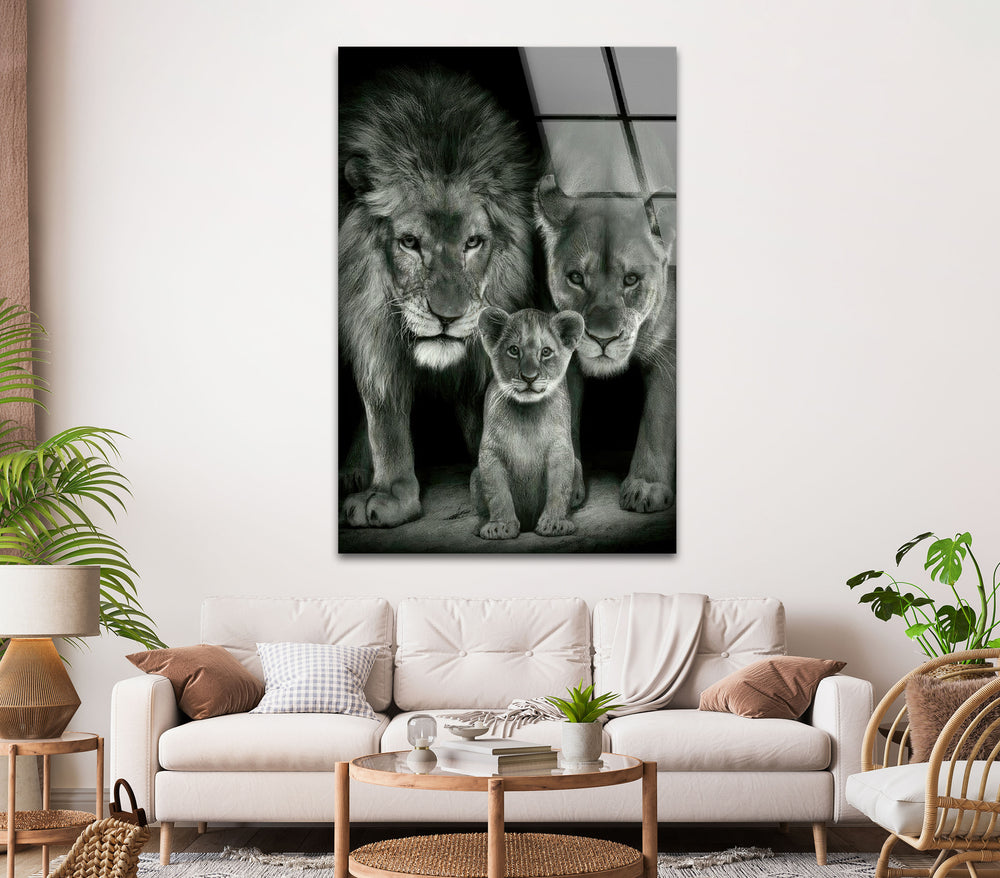 Lion Family Glass Wall Art art glass wall art, glass wall art pictures