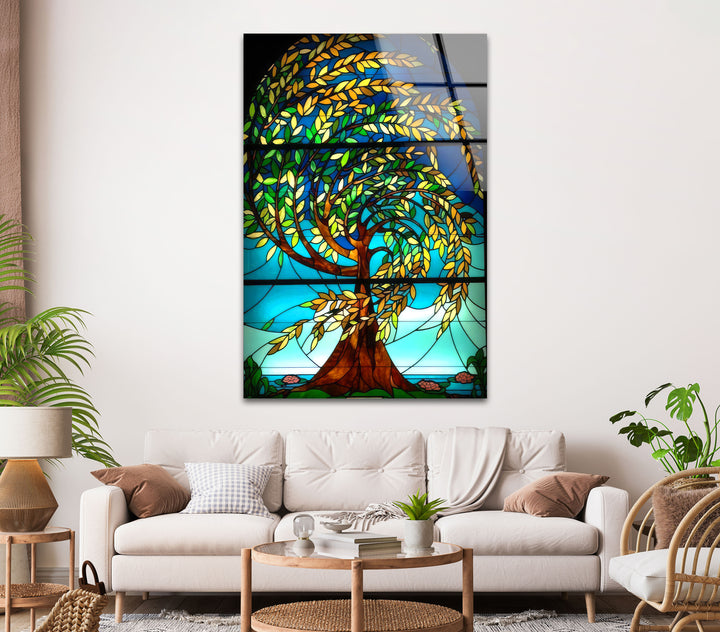 Tree of Life Stained Glass Wall Art custom glass pictures, glass art prints