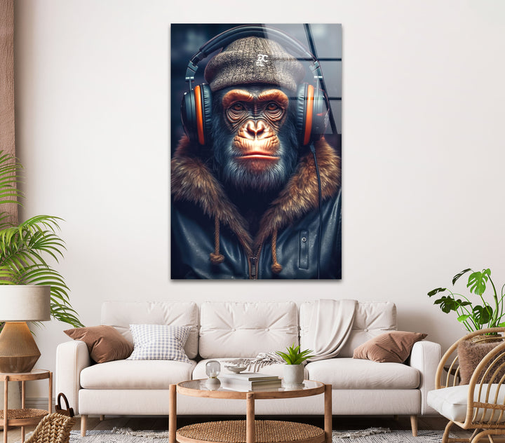 Cool Monkey Glass Wall Art