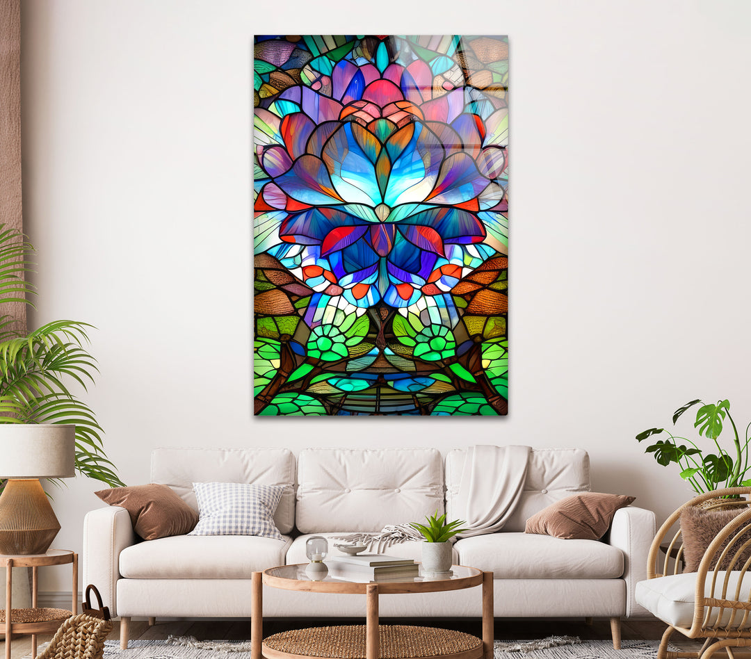 Lotus Flower Stained Glass Wall Art, Lotus Flower Stained Glass Wall Art