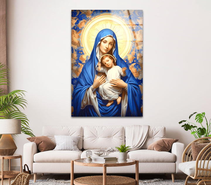 Virgin Mary Glass Wall Art