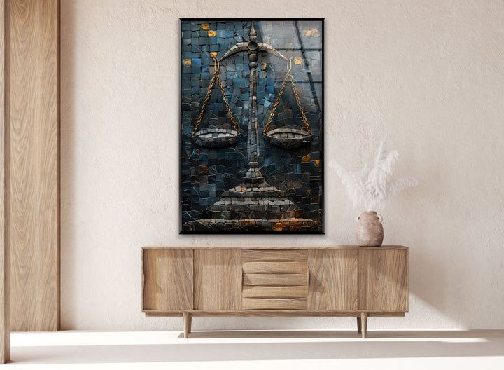 Mosaic Libra Glass Wall Art print on glass, glass printed photos