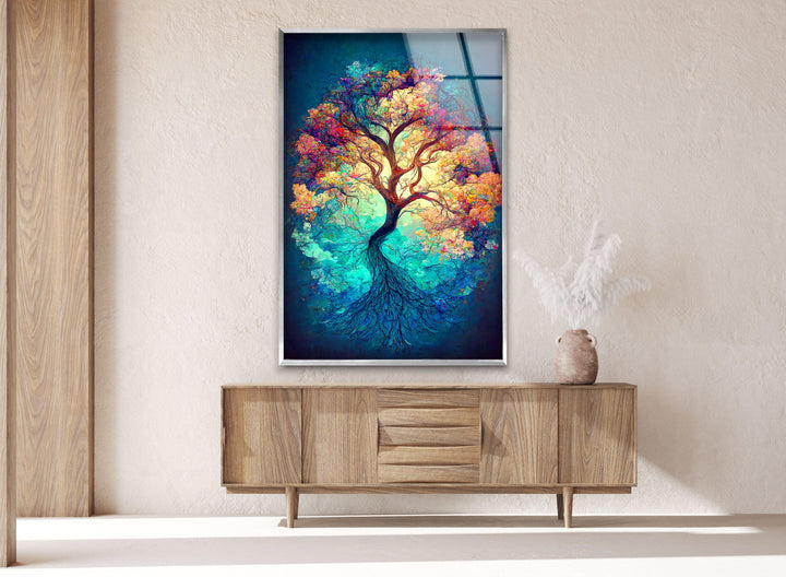 Old Big Green Tree Glass Wall Art, large glass photo prints, glass wall photos