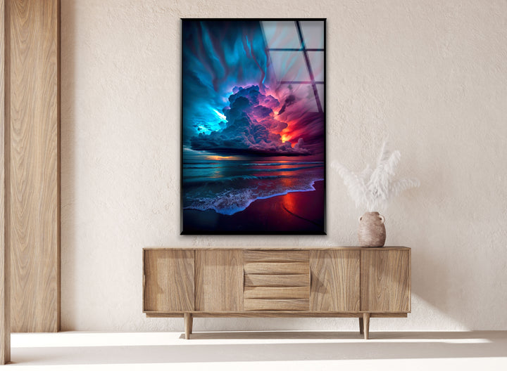 Sky is A Storm Cloud Glass Wall Art picture on glass wall art, photos printed on glass