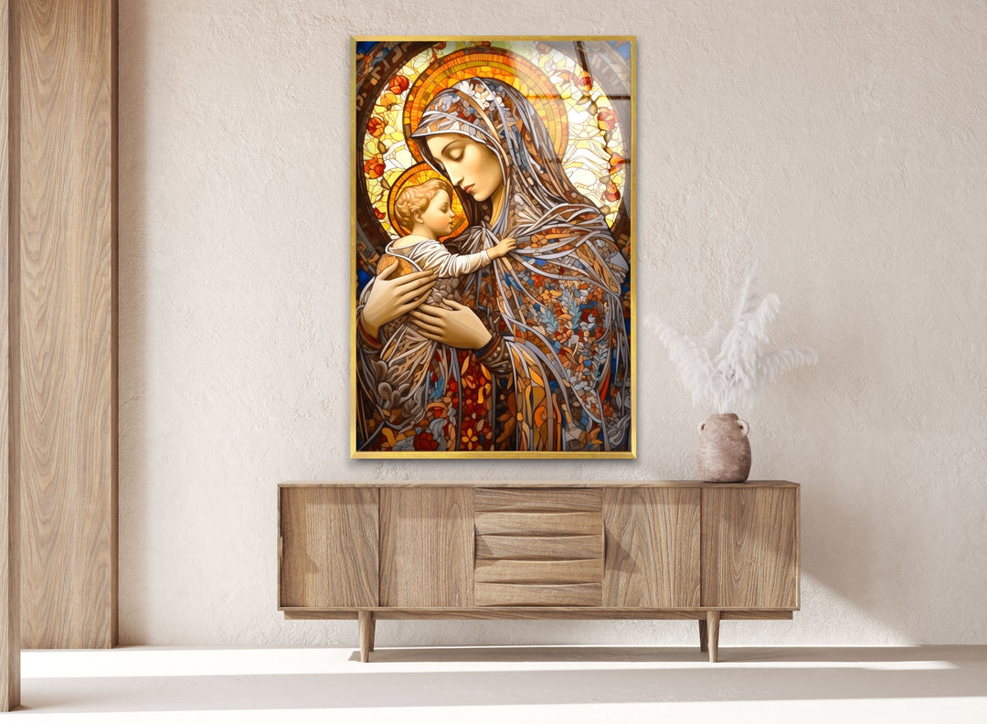 Jesus and Virgin Mary Tempered Glass Wall Art - MyPhotoStation Elevate your home decor with stunning Glass Wall Art. Our tempered glass wall art features vibrant colors, modern designs, and custom options. Perfect for living rooms, kitchens, and more. Discover the beauty of glass paintings and wall pictures today. Free shipping and secure packaging included.